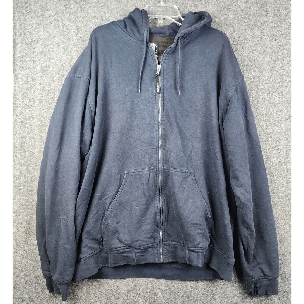 Berne Full Zip Hoodie Mens 2XL‎ Navy Blue Good Thermal Lined Workwear SZ101NV